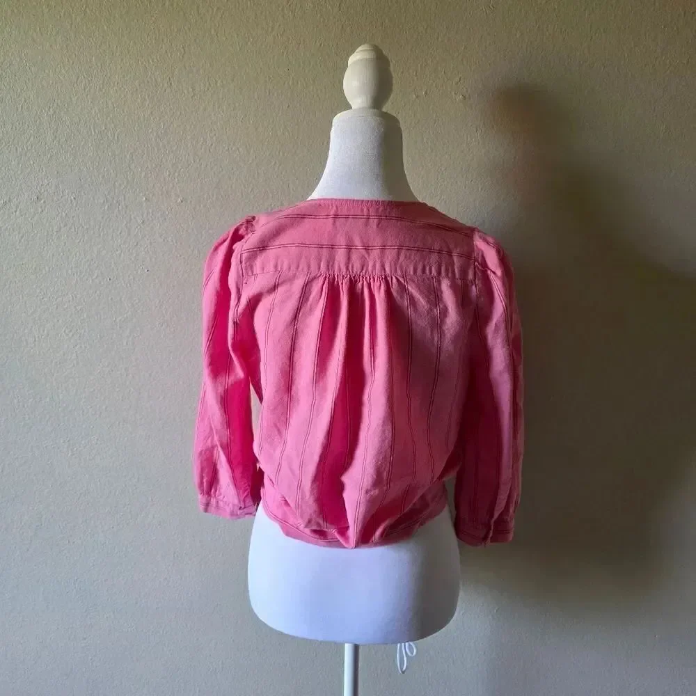 Madewell Cecilia Pink Striped Wrap Top XS